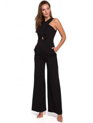 K029 Kombinéza s krížom - čierna