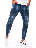 Pánske džínsové cargo modré tepláky FashionStreet UX3270 Pánske džínsové cargo modré tepláky FashionStreet UX3270