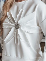 Dámska oversize blúzka s kvetom PETITKA ecru FashionStreet BY1387