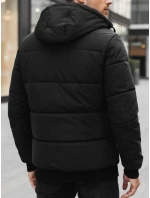 Pánska zimná bunda s kapucňou čierna FashionStreet TX5087z