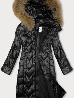 Dámska dlhá prešívaná bunda Glakate black (LU-2203)