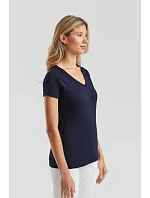 Fruit of the Loom Lady-Fit Valueweight V-Neck T Dámske tričko s výstrihom do V 16.1398 čierne