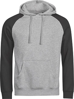 Tee Jays TJ 5156 Mikina s kapucňou, dvojfarebná „Unlabeled“ 18.5156 melírovaná/čierna