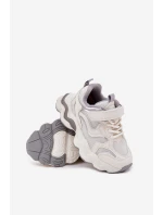 Sneakersy Dziecięce Na Grubej Podeszwie Białe Lianees