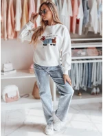 Dámska oversize mikina s výšivkou DOGSWEETY biela FashionStreet BY1478 Dámska oversize mikina s výšivkou DOGSWEETY biela FashionStreet BY1478