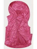 Neónovo ružová dámska tenká vesta so zlatým zipsom S'West (B8229-83) Neónovo ružová dámska tenká vesta so zlatým zipsom S'West (B8229-83)