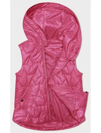 Neónovo ružová dámska tenká vesta so zlatým zipsom S'West (B8229-83) Neónovo ružová dámska tenká vesta so zlatým zipsom S'West (B8229-83)