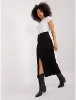 Čierna džínsová maxi sukňa (M551)