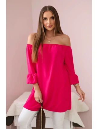 Španielska blúzka s volánikmi na rukáve fuchsiová
