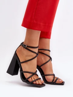 Modne Sandały Na Obcasie Czarne Josette