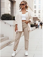 Dámska nadrozmerná košeľová bunda s výšivkou svetlo béžová FashionStreet TY4321 Dámska nadrozmerná košeľová bunda s výšivkou svetlo béžová FashionStreet TY4321