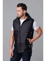 Čierna pánska vesta s kapucňou (8MY88-1)