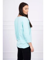 Blúzka s 3D grafikou so zirkónmi mint Blúzka s 3D grafikou so zirkónmi mint