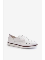 Skórzane Półbuty Damskie Białe S.Barski LR182