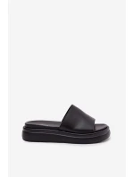 Dámské nazouváky na platformě Černé Tanelisse