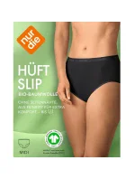 NUR DIE COTTON MIDISLIP dámske nohavičky s vysokým strihom - NUR DIE - čierna