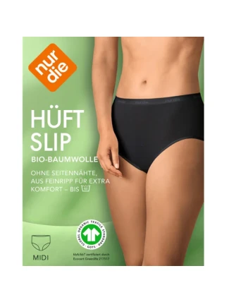 NUR DIE COTTON MIDISLIP dámske nohavičky s vysokým strihom - NUR DIE - čierna