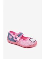 Dievčenské balerínky na suchý zips HELLO KITTY ružové Shani Dievčenské balerínky na suchý zips HELLO KITTY ružové Shani