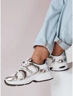 Dámske tenisky s plochou podrážkou GLISSWALK silver FashionStreet ZY0616