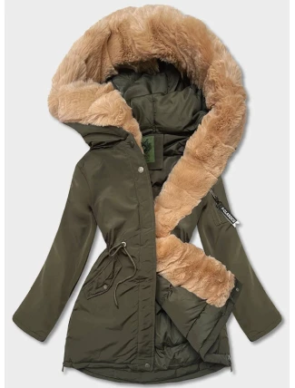 Dámska khaki zimná bunda (CAN-588BIG)