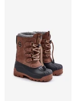 Wysokie Ciepłe Śniegowce Dziecięce Ze Ściągaczem Lee Cooper LCJ-24-44-2842K Brązowe