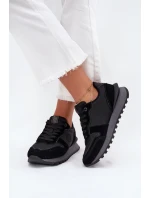 Skórzane Sneakersy Damskie Big Star OO274529 HI-POLY SYSTEM Czarne