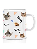 Personalizovaný klasický biely keramický hrnček s objemom 300 ml s motívom domácich miláčikov Personalizovaný klasický biely keramický hrnček s objemom 300 ml s motívom domácich miláčikov