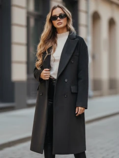 Dámsky zimný kabát dlhý oversize čierny FashionStreet NY0765z