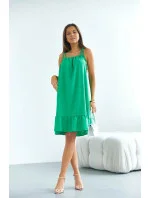 Zelené dámske šaty s volánom (652)