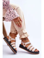 Damskie Wegańskie Sandały Na Rzepy ZAXY JJ285015 Jasnobeżowe