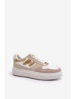 Damskie Niskie Sneakersy Beżowe Regines