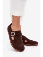Semišové dámske barefoot topánky s prackou Zazoo N1261 chocolate Semišové dámske barefoot topánky s prackou Zazoo N1261 chocolate