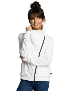 B071 Mikina s kapucňou na zips - ecru
