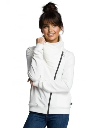 B071 Mikina s kapucňou na zips - ecru