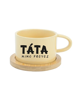 TÁTA MIMO PREVÁDZKY – žltý hrnček Makronka 200 ml TÁTA MIMO PREVÁDZKY – žltý hrnček Makronka 200 ml