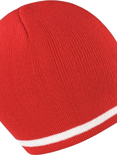 Result Headwear R 368X Pletená čiapka s kontrastnými pruhmi 28.368X červená/biela