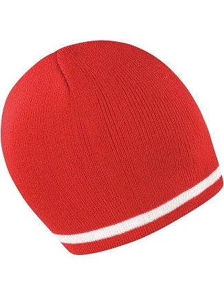Result Headwear R 368X Pletená čiapka s kontrastnými pruhmi 28.368X červená/biela Result Headwear R 368X Pletená čiapka s kontrastnými pruhmi 28.368X červená/biela