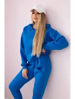 Zateplená súprava mikina + nohavice v chrpovo modrej farbe