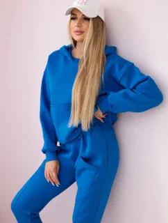 Zateplená súprava mikina + nohavice v chrpovo modrej farbe