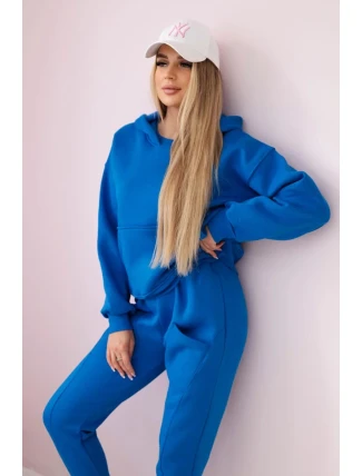 Zateplená súprava mikina + nohavice v chrpovo modrej farbe