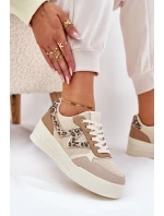 Buty Sportowe Damskie Na Platformie Panterka Khaki Lorori