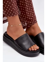 Dámské nazouváky na platformě Černé Tanelisse