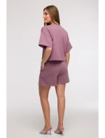 B294 Orezaná mikina s krátkym rukávom - heather