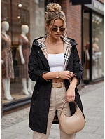 Dámska prechodná bunda typu parka s kapucňou, čierna, FashionStreet TY5833