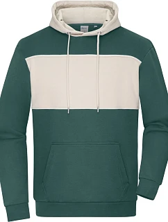 Daiber 8051 Mikina s kapucňou „Colour-Block“ z bio bavlny 02.8051 dymovo zelená/pieskovcová