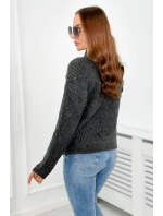 Sveter položený cez hlavu v diamantoch grafit