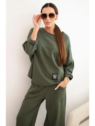 Bavlnená mikina + nohavice khaki