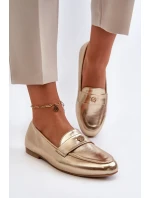 Dámske mokasíny na plochom podpätku Gold Sylvaine