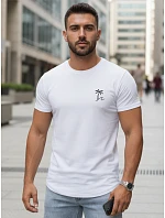 Pánske bavlnené tričko s klasickou bielou potlačou FashionStreet NX5105R Pánske bavlnené tričko s klasickou bielou potlačou FashionStreet NX5105R