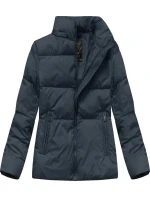 Dámska krátka zimná prešívaná bunda Dark Blue (7694)